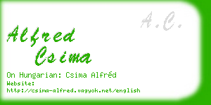 alfred csima business card