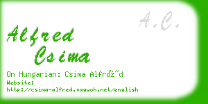 alfred csima business card